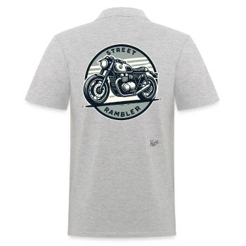 Street Walker - Moto rétro Café racer - Polo Homme - gris chiné - Dos - Kai (181cm)