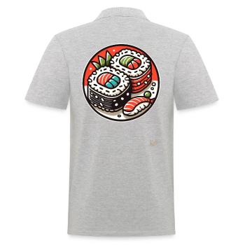 Sushi - Männer Poloshirt - Grau meliert - Hinten - Kai (181cm)