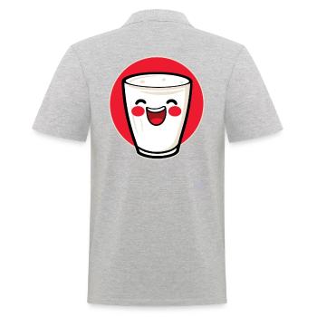 Süße Kawaii Glückliche Milch - Männer Poloshirt - Grau meliert - Hinten - Kai (181cm)