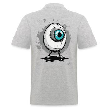 Cyber Cyclops Robo-Egg - Men's Polo Shirt - heather grey - Back - Kai (181cm)
