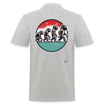 Evolution du singe - Polo Homme - gris chiné - Dos - Kai (181cm)
