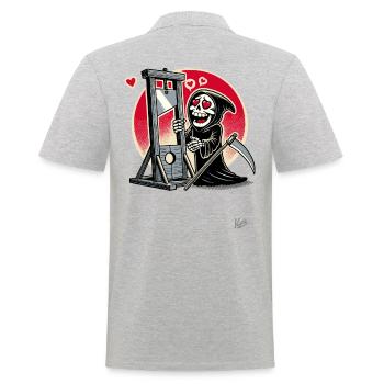 Parodie : Grim Reaper aime la guillotine avec le cœur - Polo Homme - gris chiné - Dos - Kai (181cm)