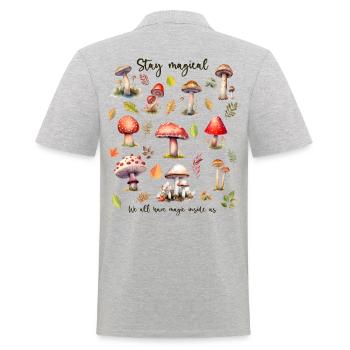 Restez magique. Amoureux de la nature. - Polo Homme - gris chiné - Dos - Kai (181cm)