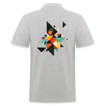 Motif géométrique cool des années 80 - Polo Homme - gris chiné - Dos - Kai (181cm)