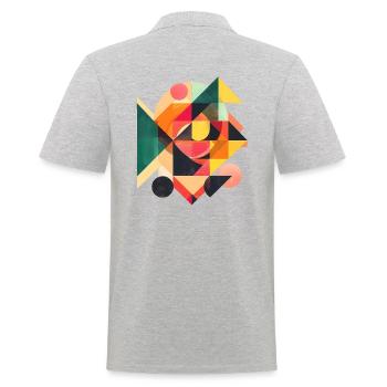 Motif géométrique cool des années 80 - Polo Homme - gris chiné - Dos - Kai (181cm)