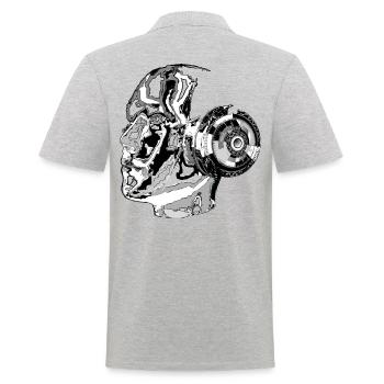Künstliche Intelligenz K. I. , Roboter - Männer Poloshirt - Grau meliert - Hinten - Kai (181cm)