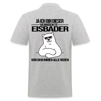 winterbader kälteresistent eisbader eischwimmer -C - Männer Poloshirt - Grau meliert - Hinten - Kai (181cm)