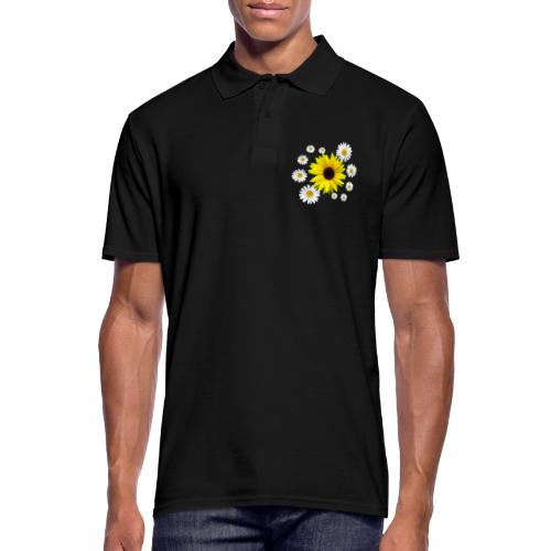 Sonnenblume mit Margeriten Blüten, floral, Blume - Männer Poloshirt
