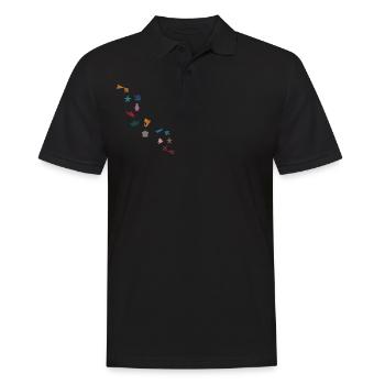 Origami Fische Bunt Meer Aquarium See Kristall - Männer Poloshirt - Schwarz - Vorne - Kai (181cm)