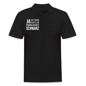 JA Ich Trage Heute Ein Fröhliches Schwarz - Männer Poloshirt - Schwarz - Vorne - Kai (181cm)