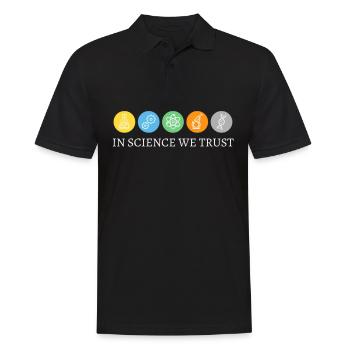 In Science We Trust - Men's Polo Shirt - black - Front - Kai (181cm)