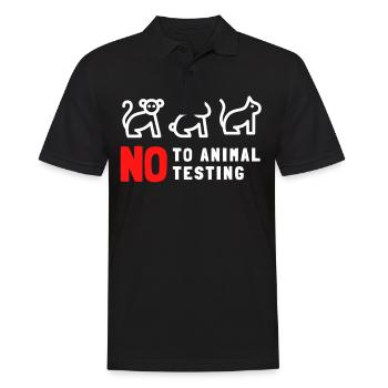 No to Animal Testing Animal Protection Advocacy - Men's Polo Shirt - black - Front - Kai (181cm)