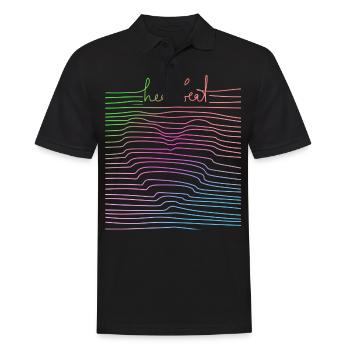 Heartbeat - Männer Poloshirt - Schwarz - Vorne - Kai (181cm)