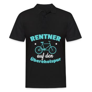 Fahrrad – Shirt Radsport Radeln Geschenk - Männer Poloshirt - Schwarz - Vorne - Kai (181cm)