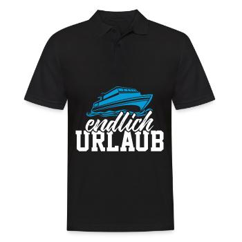 Urlaub – Shirt Meer Yaht Männerreise Geschenk - Männer Poloshirt - Schwarz - Vorne - Kai (181cm)