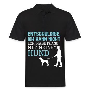 Hunde – Shirt Hundepapa Hundeglück Pfote Geschenk - Männer Poloshirt - Schwarz - Vorne - Kai (181cm)