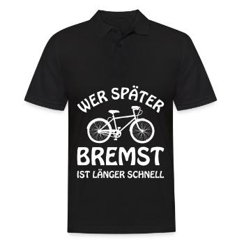 Fahrrad – Shirt Radsport Radeln Geschenk - Männer Poloshirt - Schwarz - Vorne - Kai (181cm)