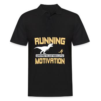 Jogging - Shirt Running T-Rex Gift - Men's Polo Shirt - black - Front - Kai (181cm)