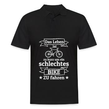 Fahrrad – Shirt Radsport Radeln Geschenk - Männer Poloshirt - Schwarz - Vorne - Kai (181cm)
