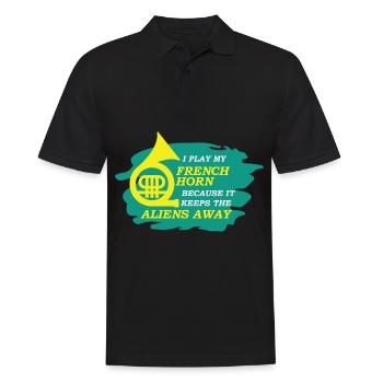 French horn horn player - Men's Polo Shirt - black - Front - Kai (181cm)