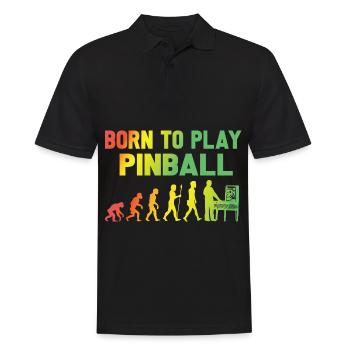 born to play pinball evolution gamen spiel zocken - Männer Poloshirt - Schwarz - Vorne - Kai (181cm)