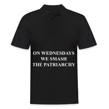 mittwochs zerschlagen wie die patriachat frauen - Männer Poloshirt - Schwarz - Vorne - Kai (181cm)