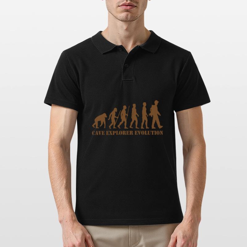 cave explorer evolution cave speleologist monkey Men's Polo Shirt