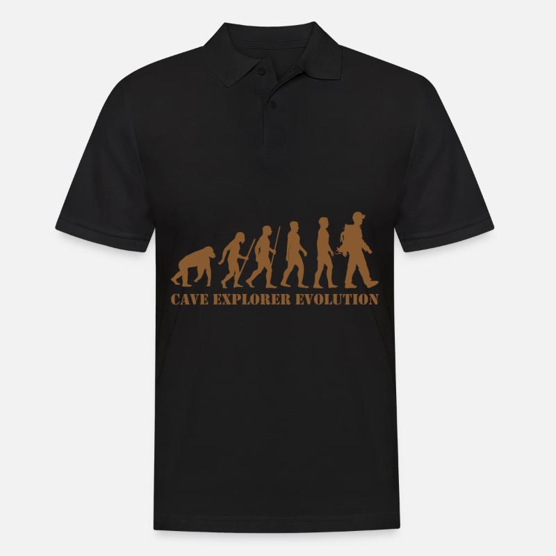 cave explorer evolution cave speleologist monkey - Men's Polo Shirt - black