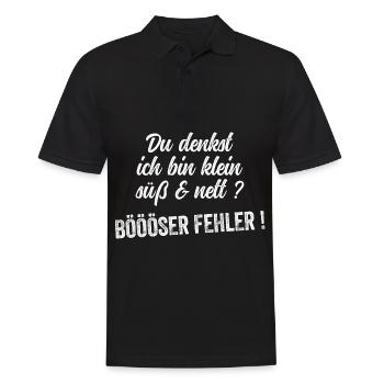 Du Denkst Ich Bin Klein Lieb Und Nett Böser Fehler - Männer Poloshirt - Schwarz - Vorne - Kai (181cm)