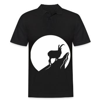 Ziege - (3) - Männer Poloshirt - Schwarz - Vorne - Kai (181cm)