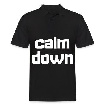 Relaxation and relaxation. Just Calm Down - Men's Polo Shirt - black - Front - Kai (181cm)