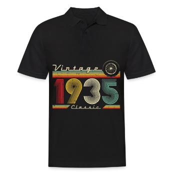 Vintage 1935 Geburtstag Retro Geschenk - Männer Poloshirt - Schwarz - Vorne - Kai (181cm)