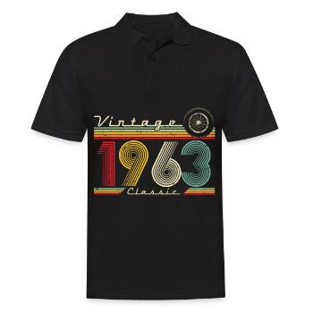 1963 Anniversaire Né En 1963 Rétro Vintage - Polo Homme - noir - Devant - Kai (181cm)