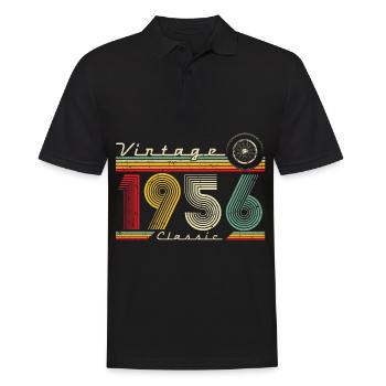 1956 Anniversaire Né En 1956 Rétro Vintage - Polo Homme - noir - Devant - Kai (181cm)