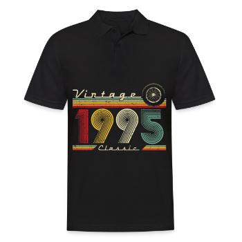 1995 Birthday Born In 1995 Retro Vintage - Men's Polo Shirt - black - Front - Kai (181cm)