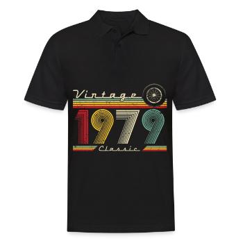 1979 Anniversaire de naissance en 1979 Rétro Vintage - Polo Homme - noir - Devant - Kai (181cm)