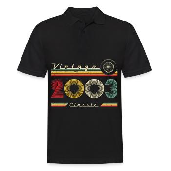 2003 Anniversaire Né En 2003 Rétro Millésime - Polo Homme - noir - Devant - Kai (181cm)