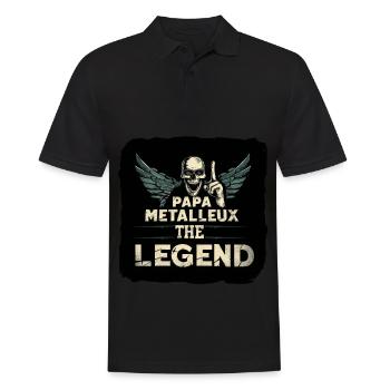 papa metalleux the legend - Polo Homme - noir - Devant - Kai (181cm)