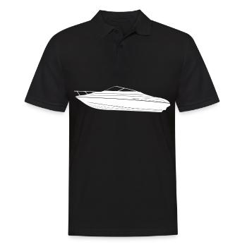 Boat Regatta . Motorboat motor yacht . Yacht Sailing - Men's Polo Shirt - black - Front - Kai (181cm)
