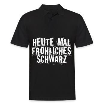 Heute mal fröhliches schwarz - Männer Poloshirt - Schwarz - Vorne - Kai (181cm)