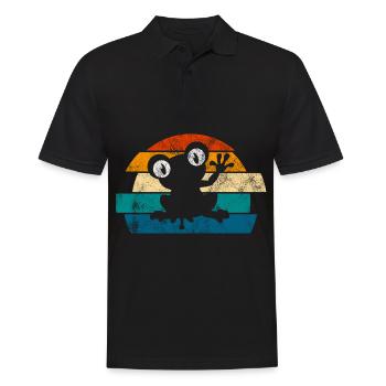 Frosch Frösche Geschenk für Kinder Lustig Witzig - Männer Poloshirt - Schwarz - Vorne - Kai (181cm)