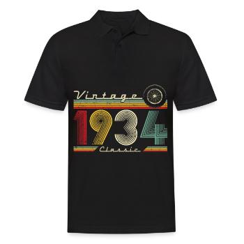 Januar 1934 geboren Geburtstag Mann Frau retro - Männer Poloshirt - Schwarz - Vorne - Kai (181cm)