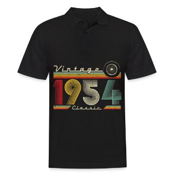 1954 Anniversaire Né En 1954 Rétro Vintage - Polo Homme - noir - Devant - Kai (181cm)