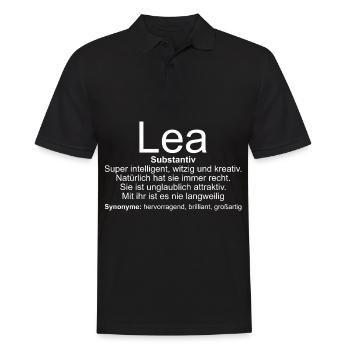 Name Definition Lea - Männer Poloshirt - Schwarz - Vorne - Kai (181cm)