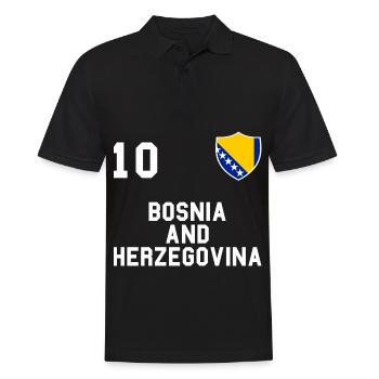 Drapeau de Bosnie-Herzégovine cadeau de football - Polo Homme - noir - Devant - Kai (181cm)