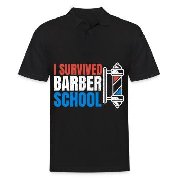 Barber Barbier Coiffeur homme Barbershop - Polo Homme - noir - Devant - Kai (181cm)