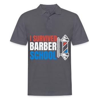 Barber Barbier Coiffeur homme Barbershop - Polo Homme - charbon - Devant - Nico (186cm)