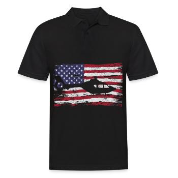 Helikopter Hubschrauber Pilot Heli - Männer Poloshirt - Schwarz - Vorne - Kai (181cm)