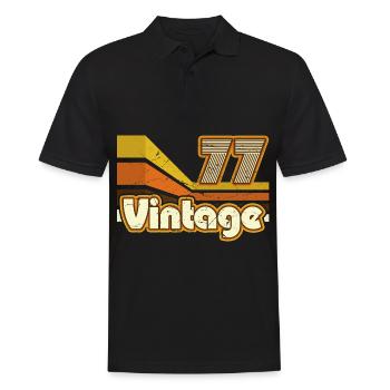 1977 Anniversaire né en 1977 Retro Vintage - Polo Homme - noir - Devant - Kai (181cm)