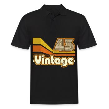 1943 Anniversaire né en 1943 Retro Vintage - Polo Homme - noir - Devant - Kai (181cm)